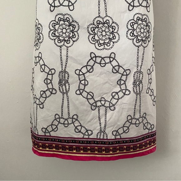 London Times Black and White Nautical Rope Sleeveless Boho Coastal Midi Dress 10 - Picture 7 of 8